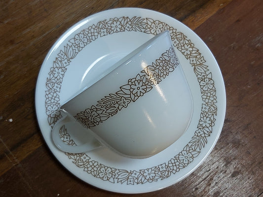 Vintage Corelle/Pyrex Woodland Brown Floral Coffee/Tea Cup. With or without saucer