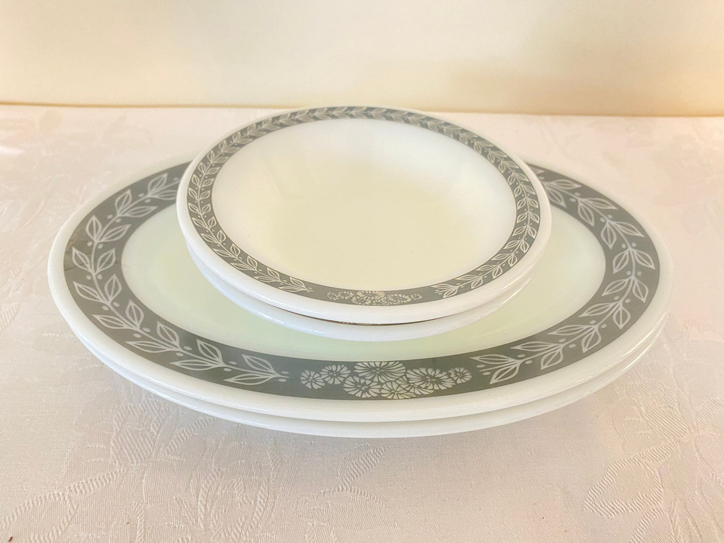 Pyrex Corning Dinnerware Grey "Grecian"