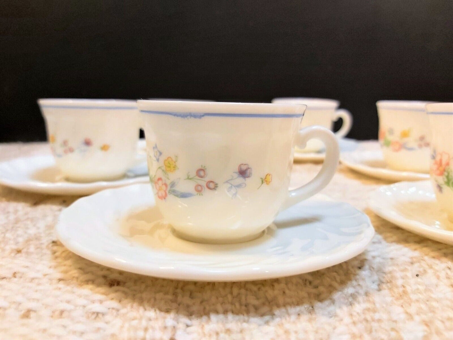 Vintage Arcopal Victoria coffee cups and saucers