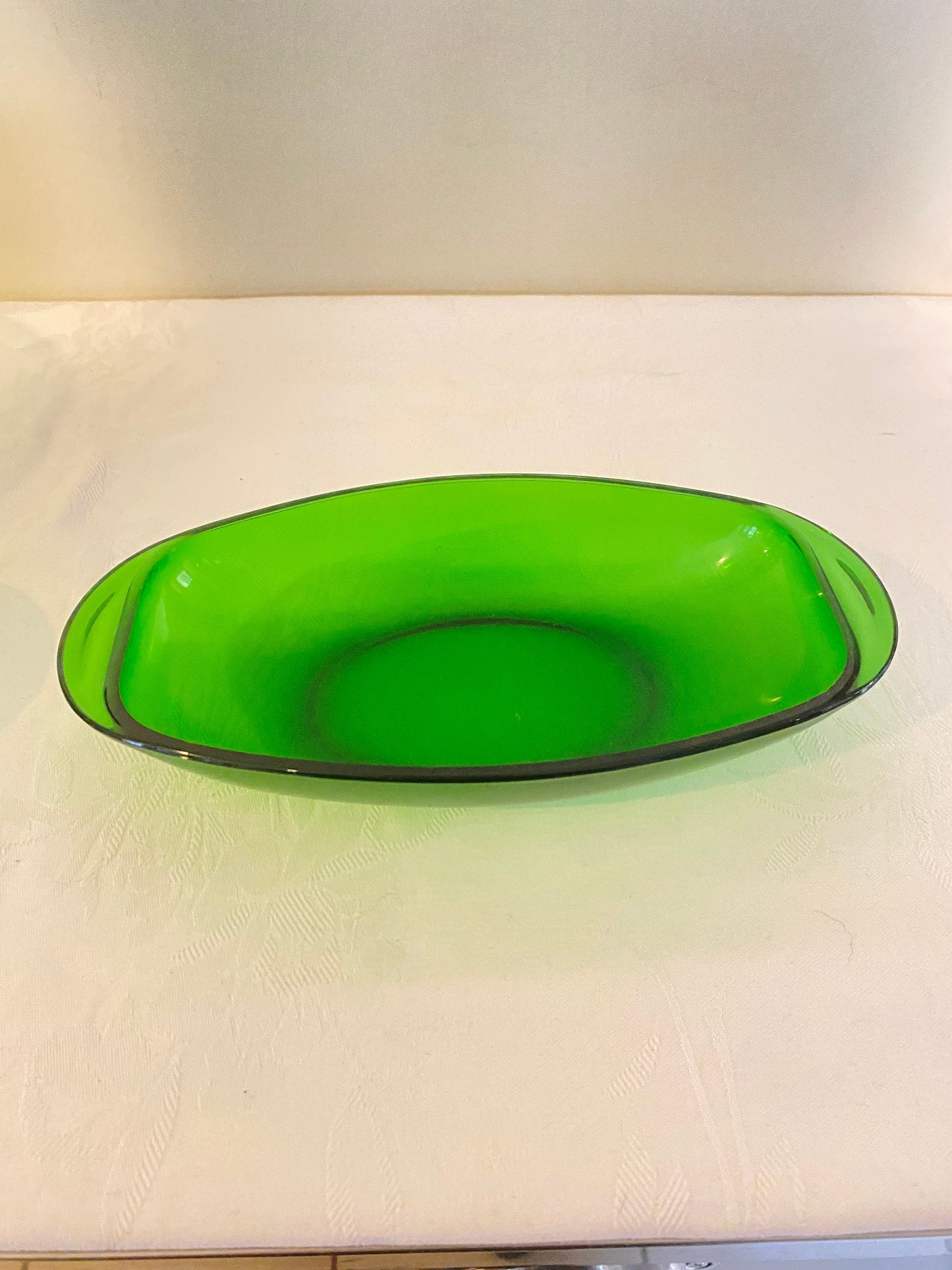 Set Green Vereco Bowl and 2 Saucers