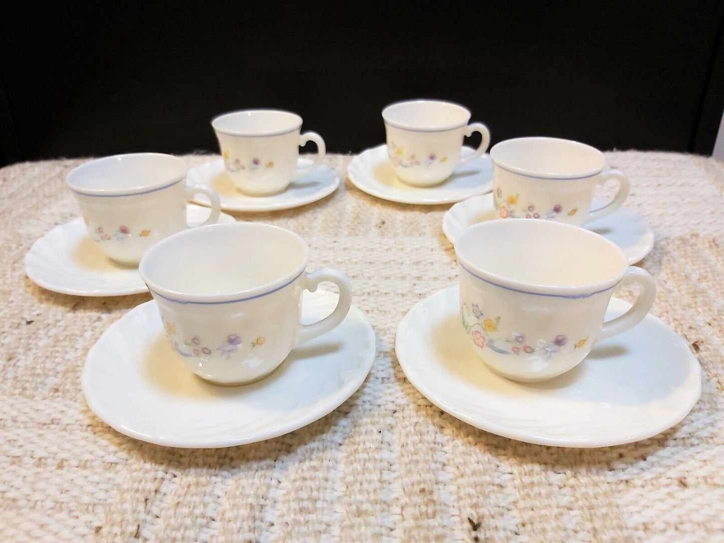 Vintage Arcopal Victoria coffee cups and saucers