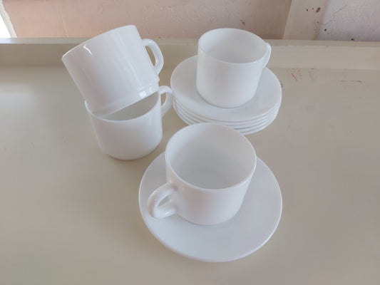 Set of 2 white Coffee/tea cup Arc France