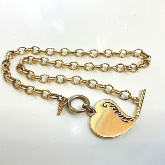 Cute 16"/40cm heart pendant with chunky chain inspiring love from Guess brand