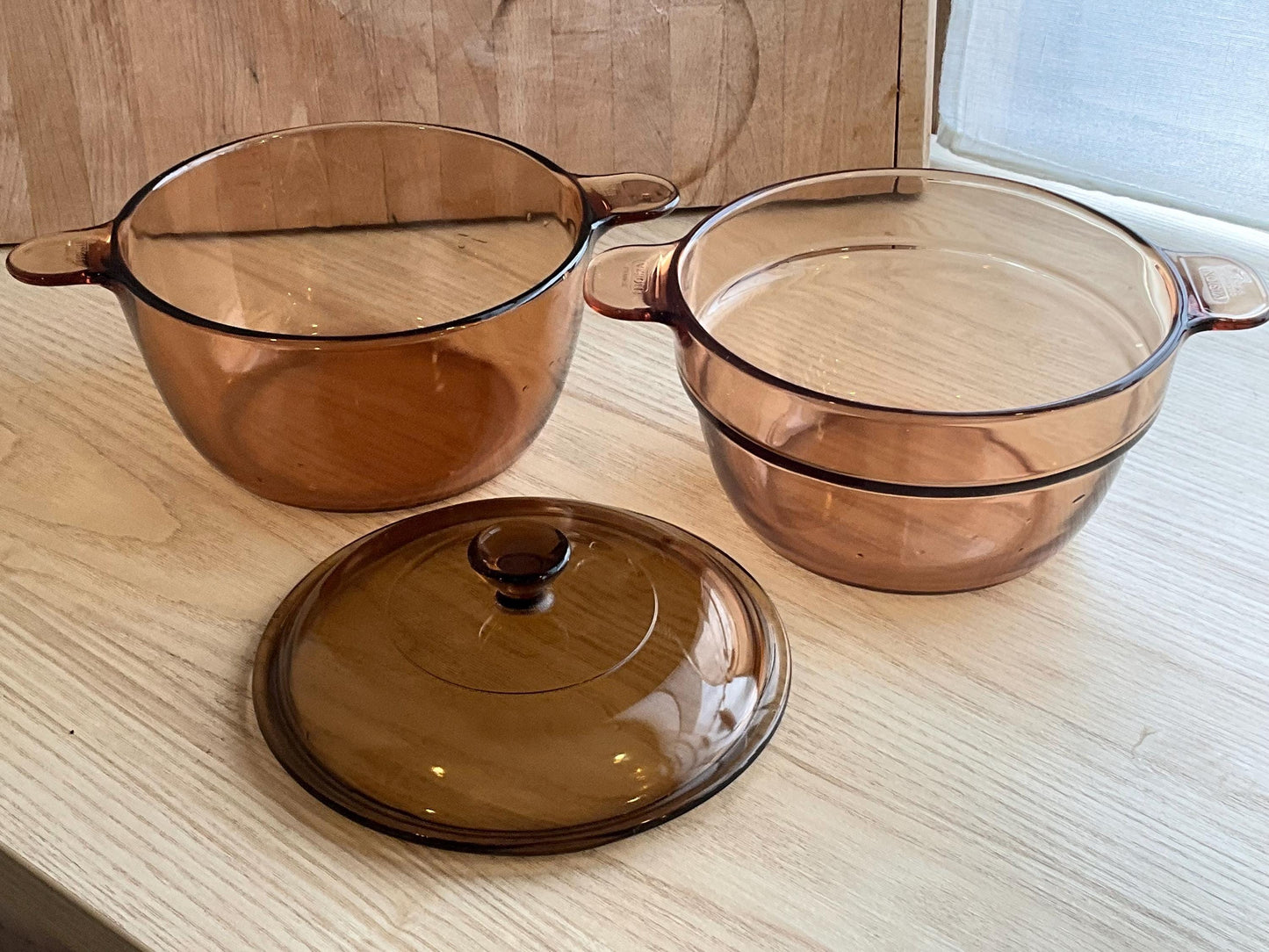 Bain Marie casserole pan. Made in France mid century. Tempered glass (Super resistant to shock).